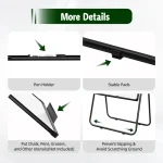 Rolling white board features pen holder, stable pads, and anti-slip design for secure use.